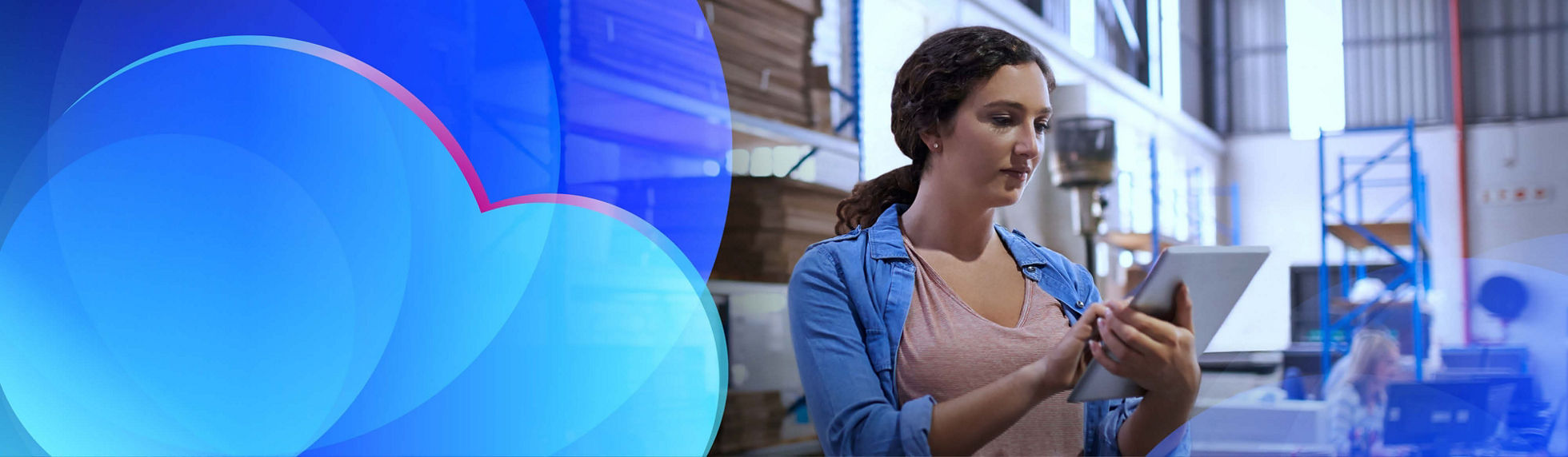 A cloud engineer running diagnostics on a tablet