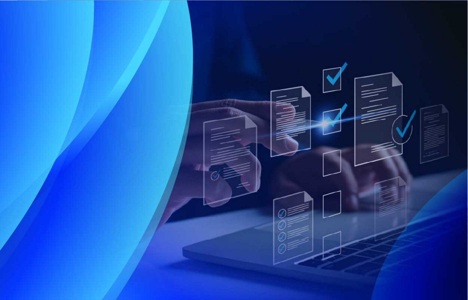 A man running a software audit on a computer
