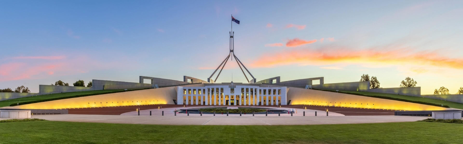Canberra's parliament house landscape
