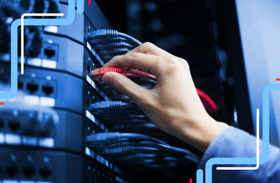 A hand configuring an SD-WAN setup