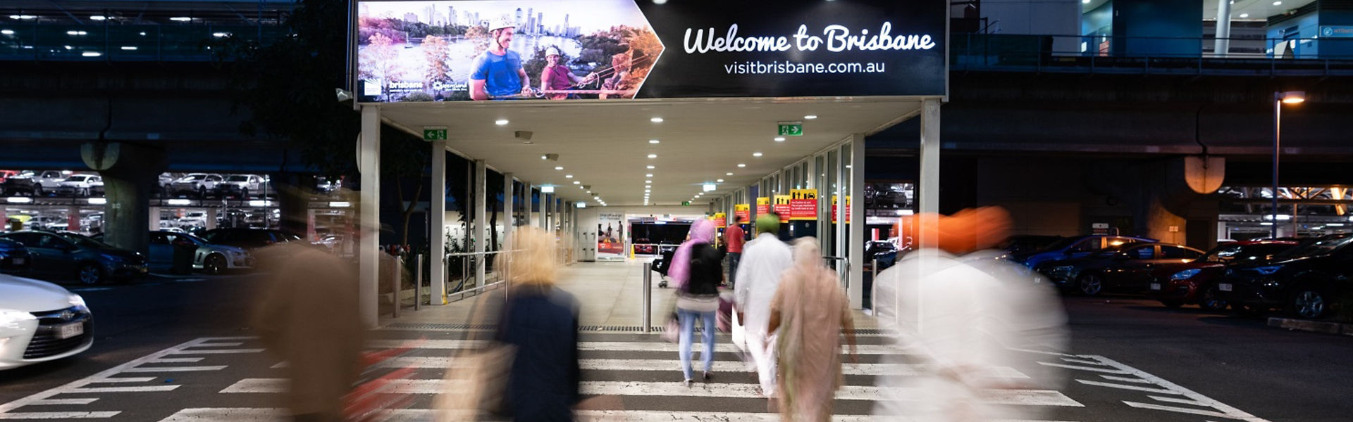 Photo of travellers arriving at Brisbane Airport