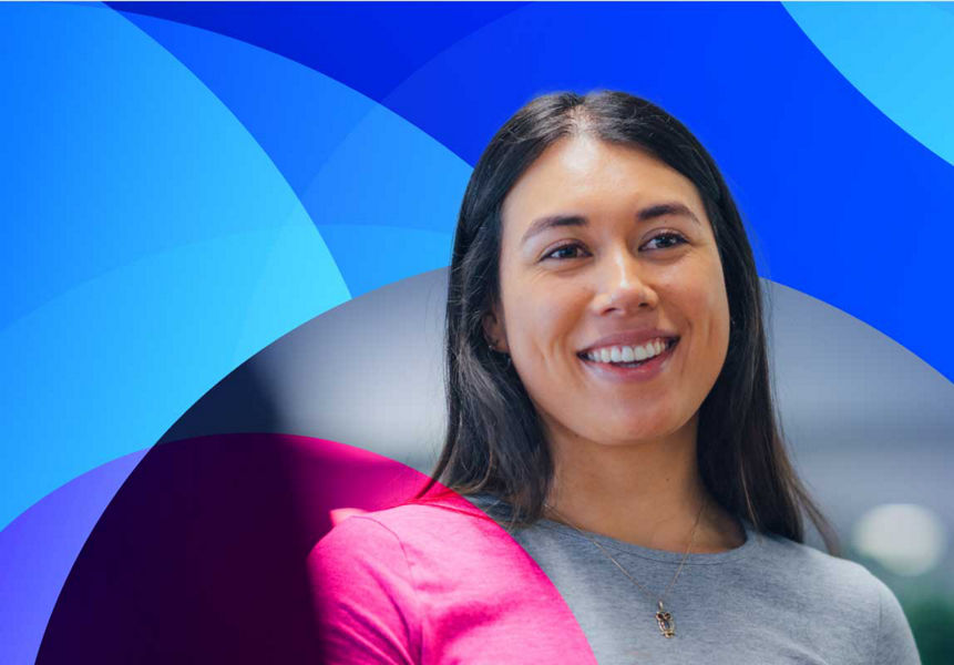 A smiling Datacom employee