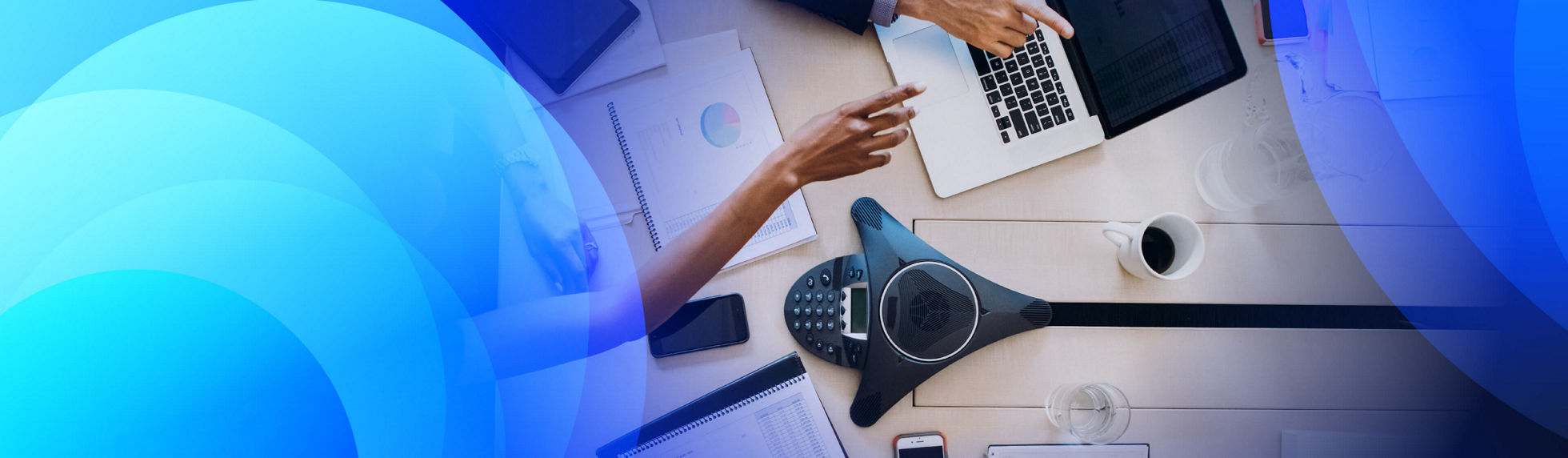 A person using a Cisco calling device in an office