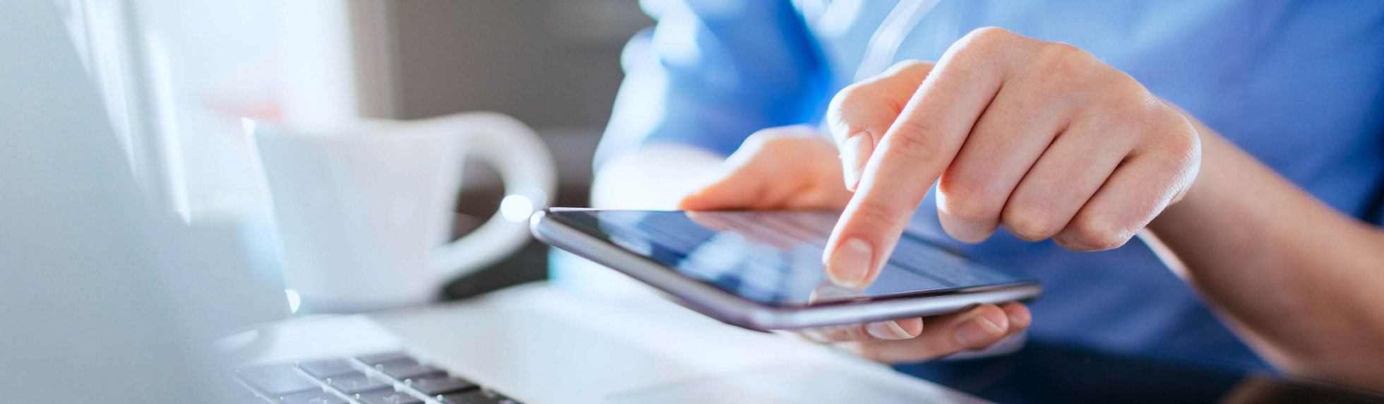 A person using their phone