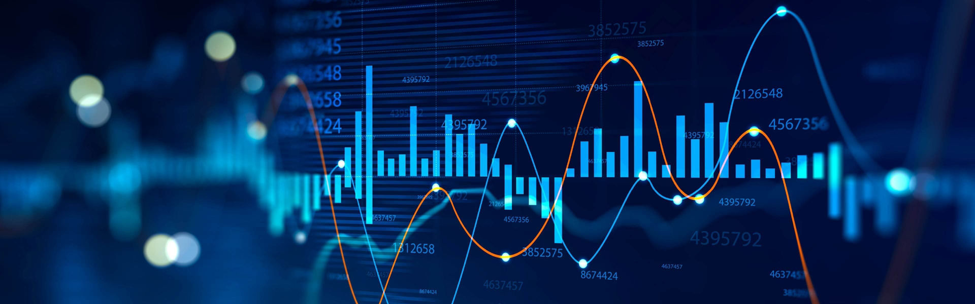 An AI generated bar graph and line graph displaying analytics data