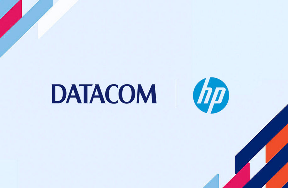 Datacom and HP logo lockup