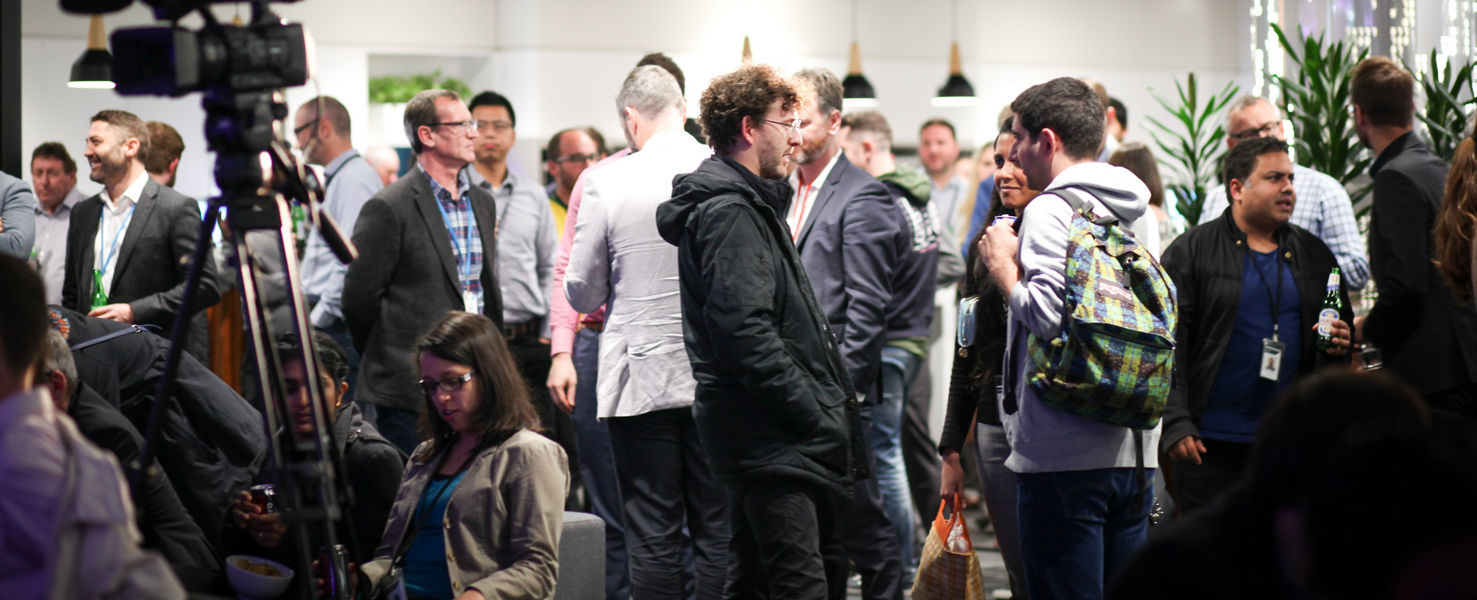 Datacomp participants mingling