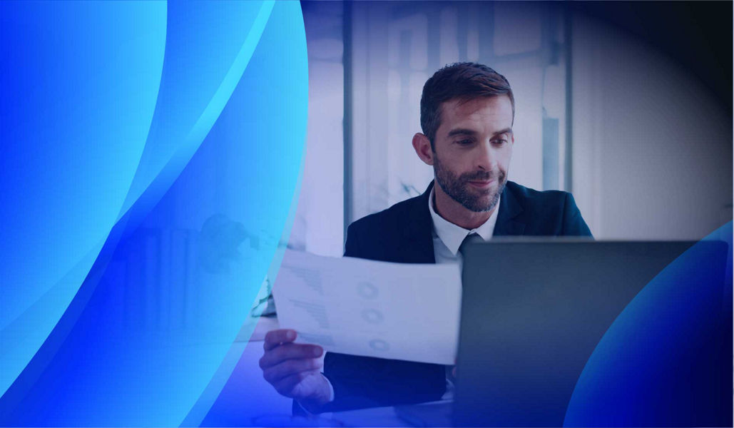 A man reviewing usage data and reviewing his asset catalogue