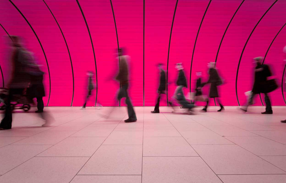 People walking in a public environment