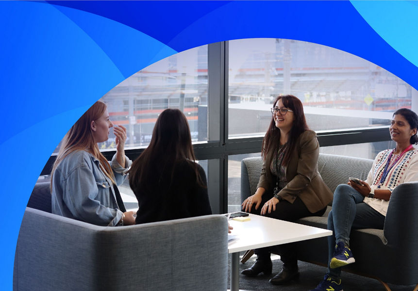 Early careers team members having a catch up