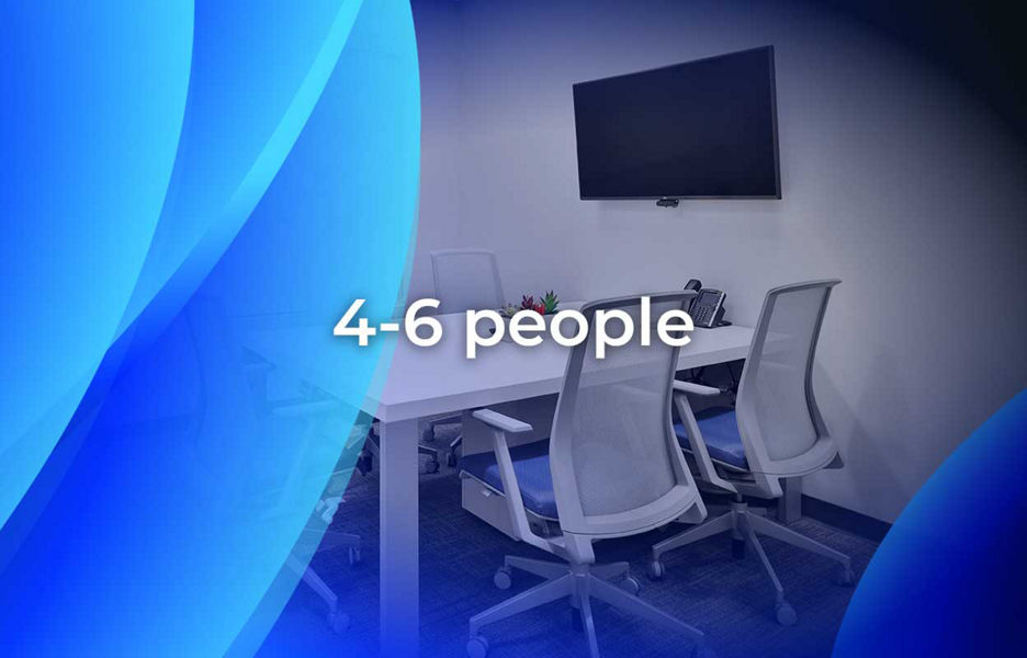 A meeting room intended for 4-6 people