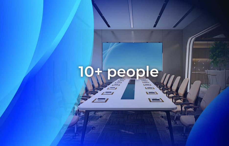 A large meeting room intended for more than 10 people