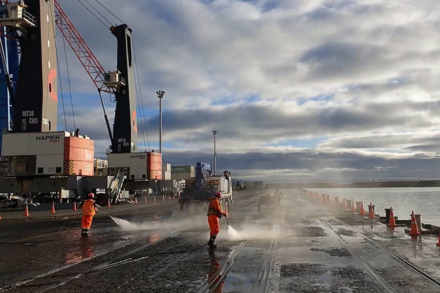 construction site at a port