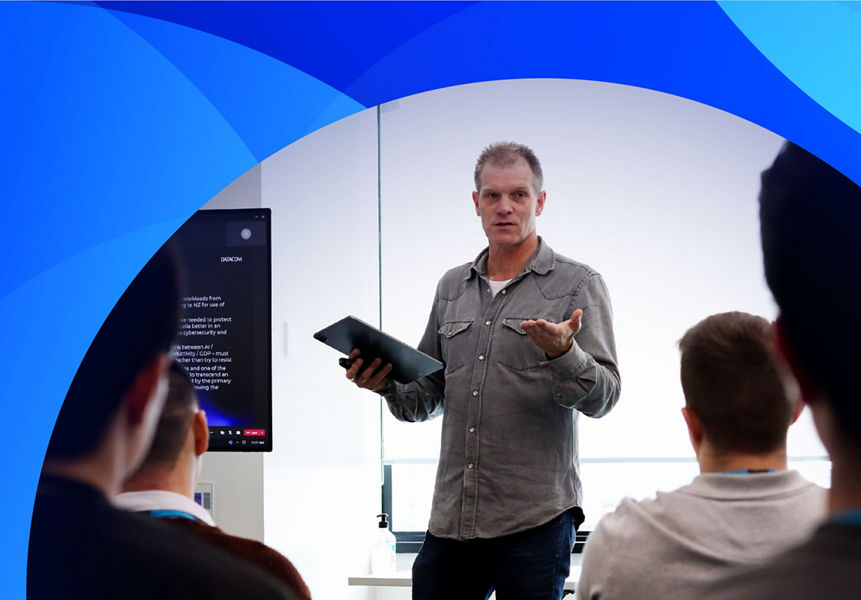 A professional presenting at a mentoring session