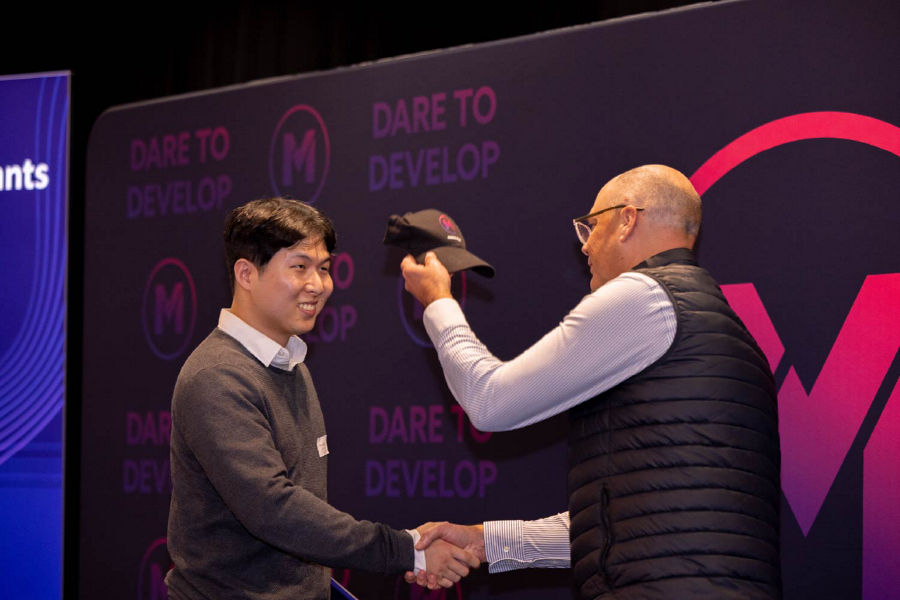 Mission Ready graduate, Mikha Jeon being capped at MR graduation ceremony.