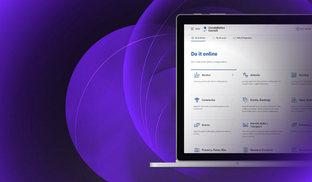 Laptop screen of a self-service portal