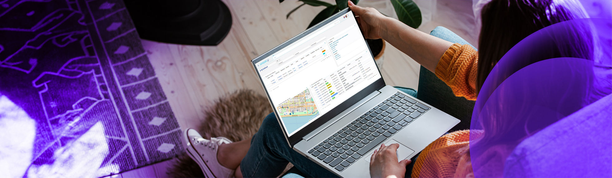 A person using the Datascape portal on their laptop