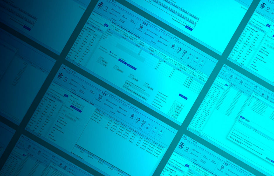Datapay application screens on a Datapay brand colour gradient background