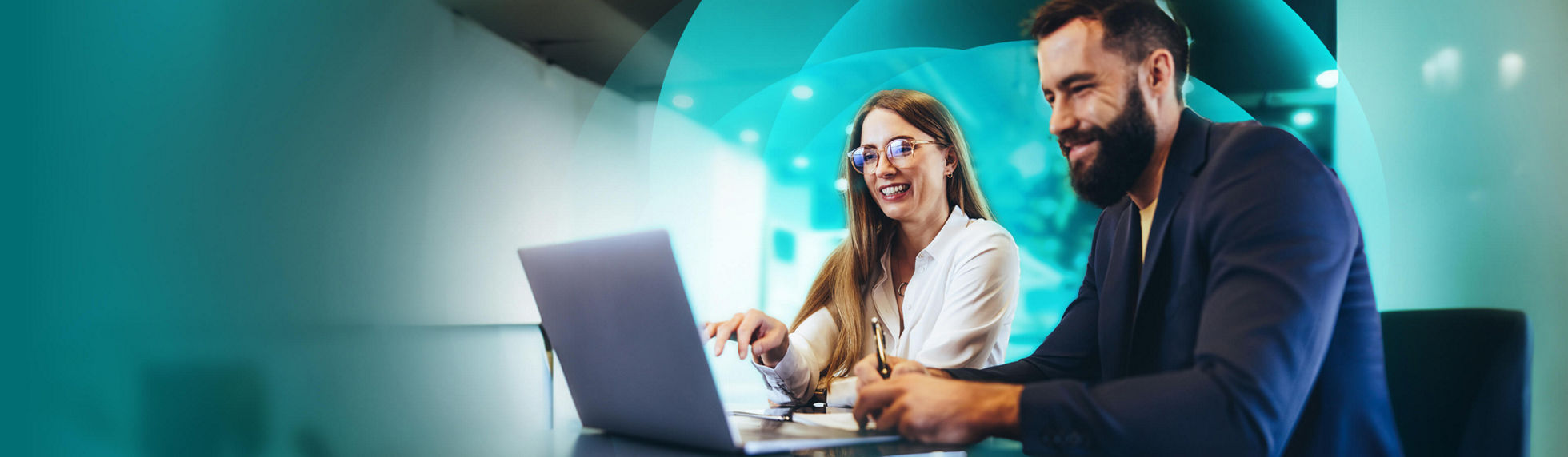 Two employees using Datapay applications