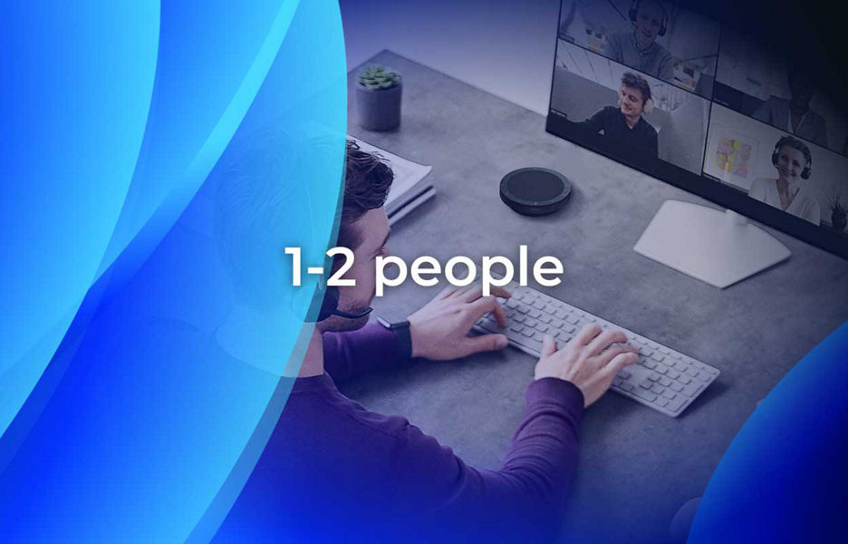 A desk meeting area intended for 1-2 people