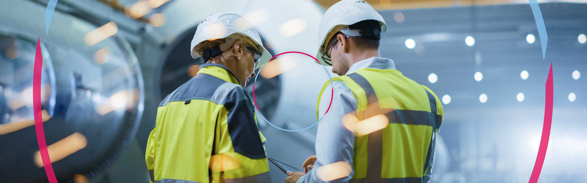 Workmen in hi-vis jackets