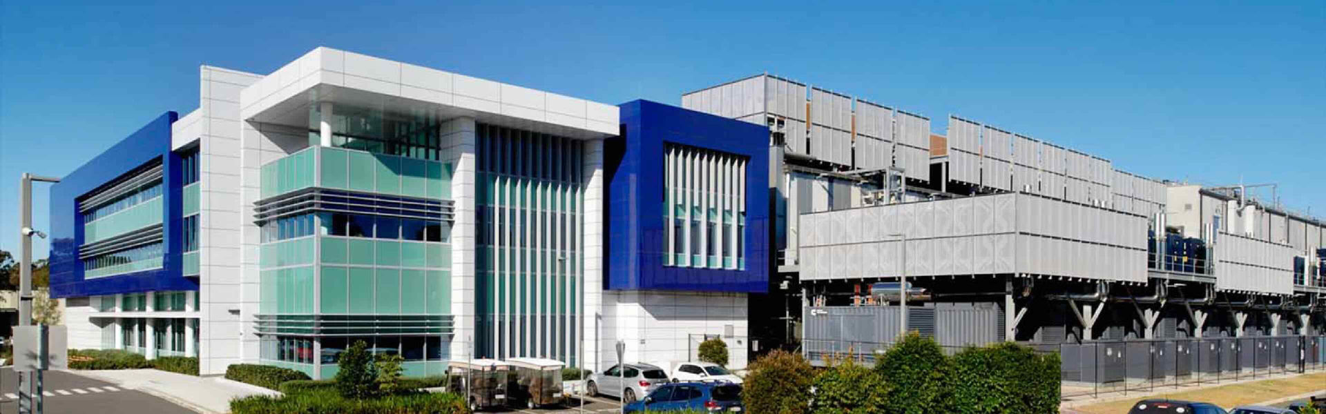 Exterior front shot of the AirTrunk data centre in Sydney