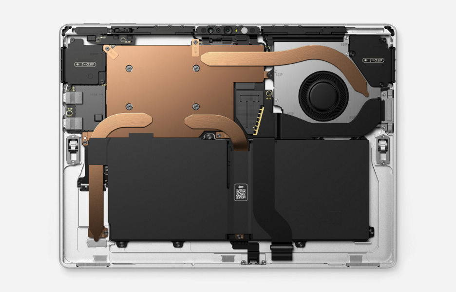 Close up of the inside of a Surface laptop