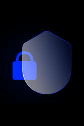 A blue lock behind a shield
