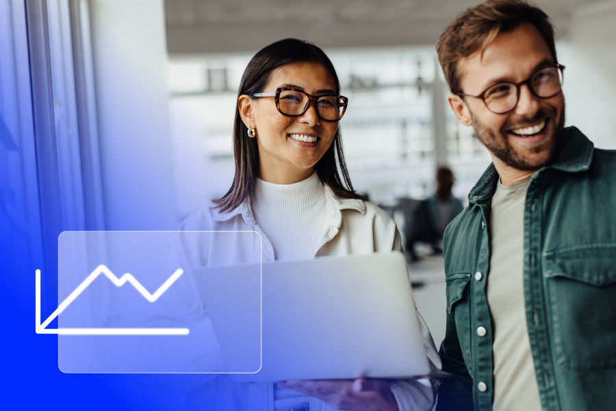 Salesforce Grow logo with a photo of people