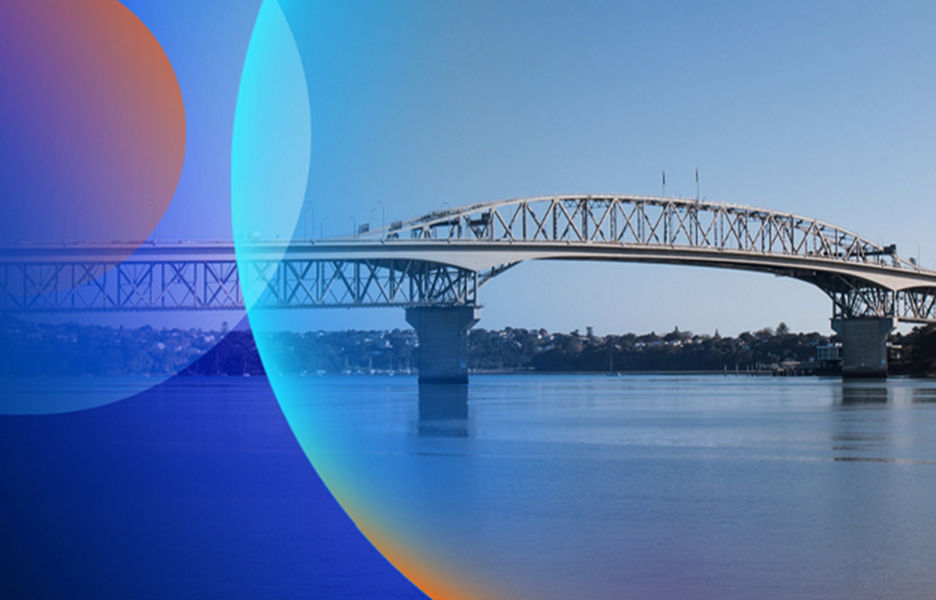 Exterior shot of the Auckland harbour bridge