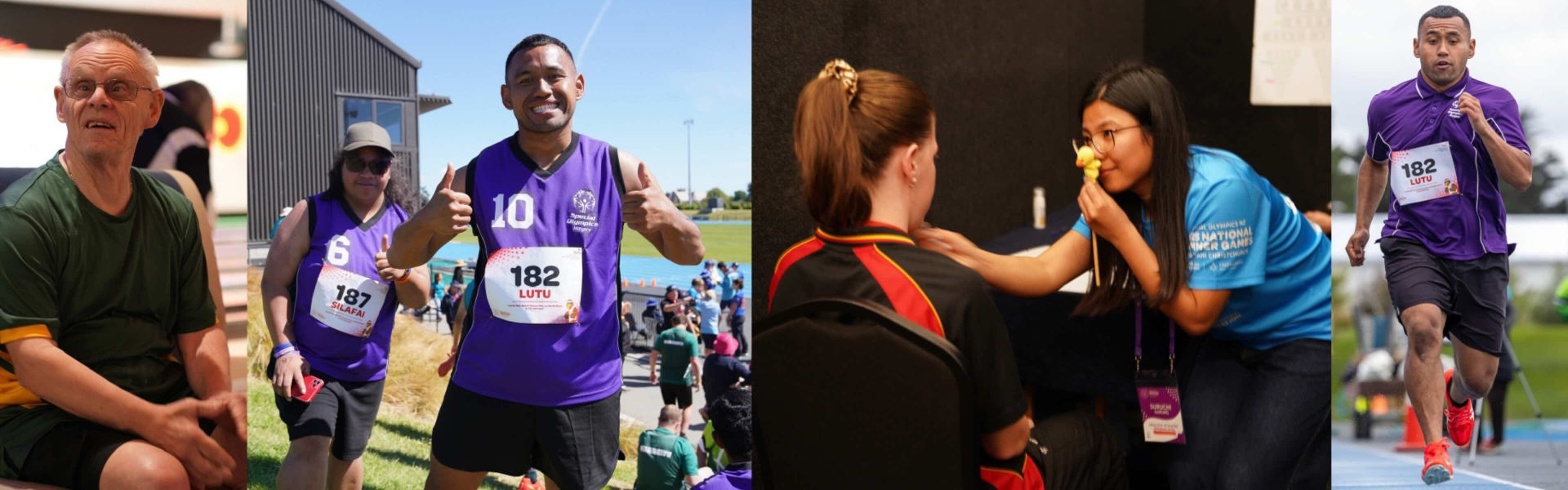 Collage of SONZ athletes competing during the 2025 National Summer Games