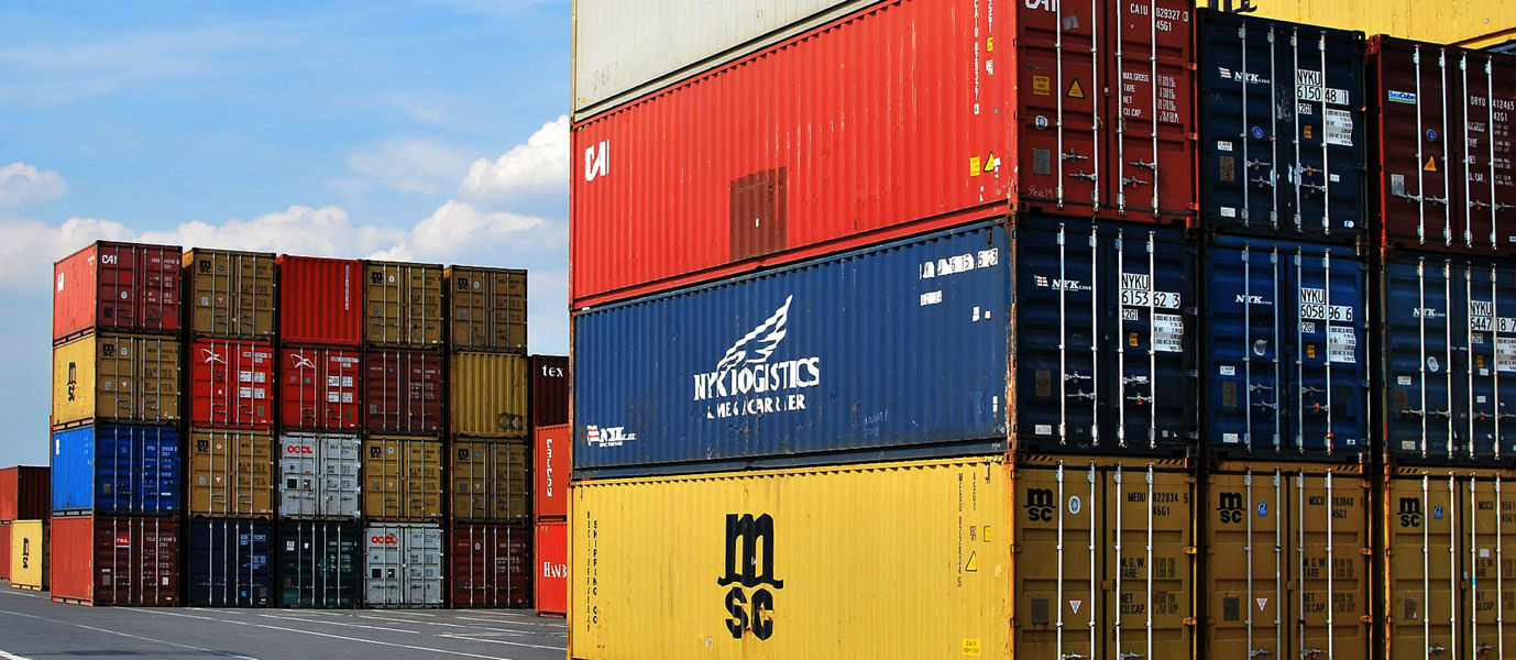 Cargo containers stacked on top of eachother 