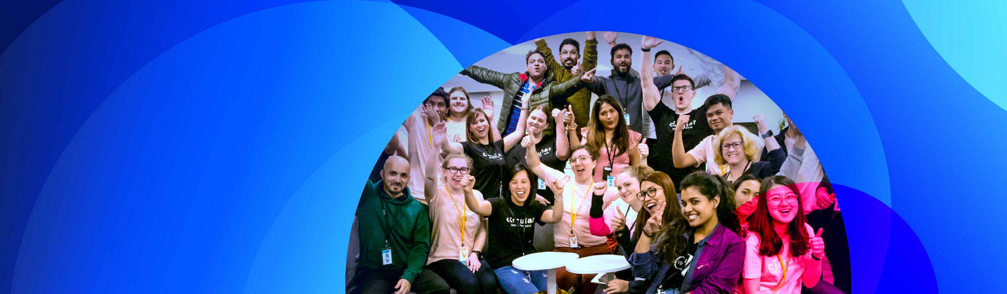 A group of smiling young tech workers