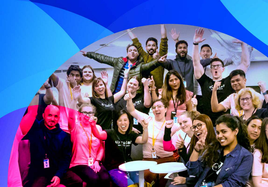 A group of smiling young tech workers