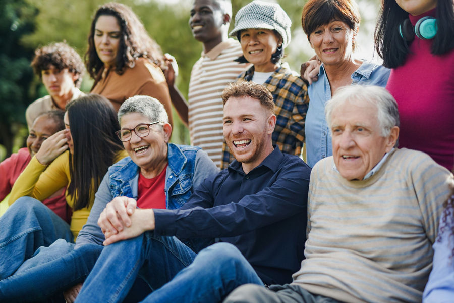 Photograph of a community of people