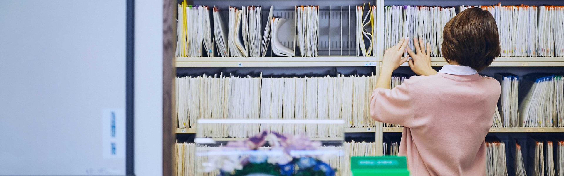 Woman browsing local government records