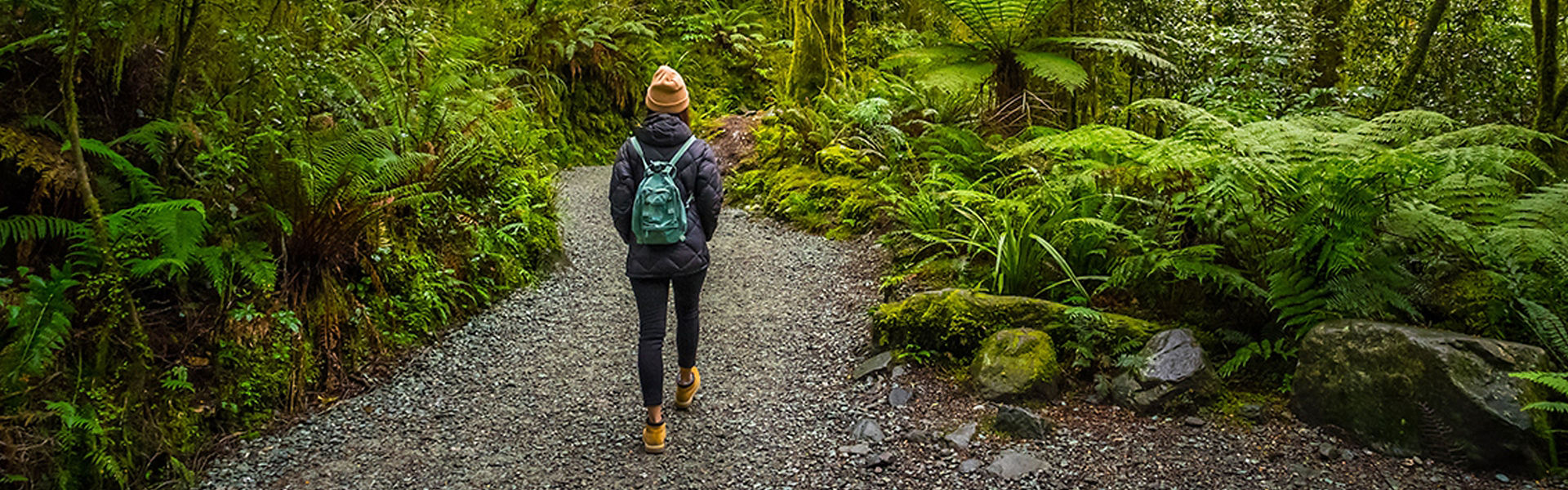 woman hiking in New Zealand