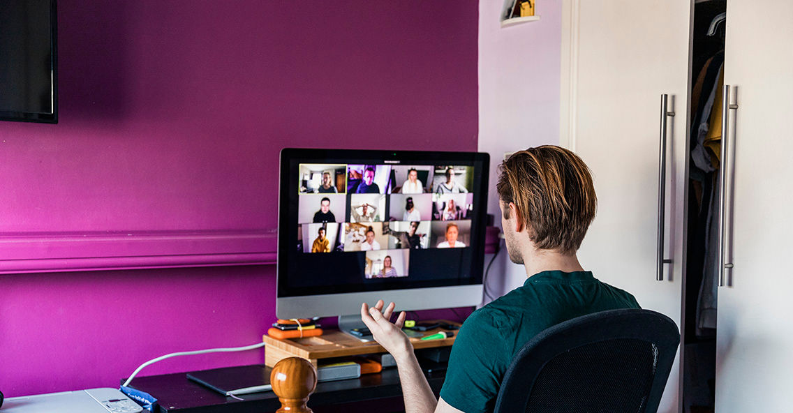 Man on a video conference