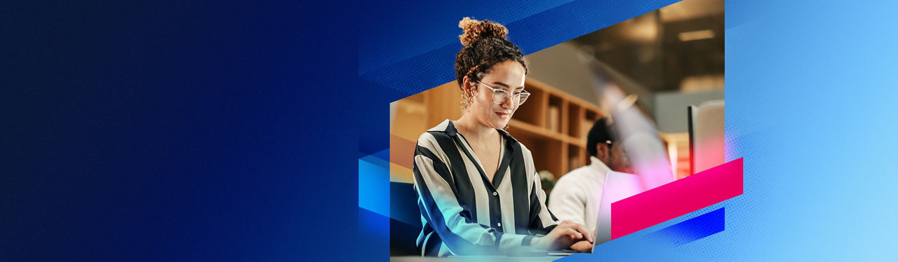 Woman looking at laptop