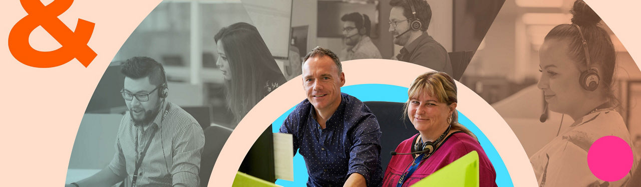 Two Datacom employees talking