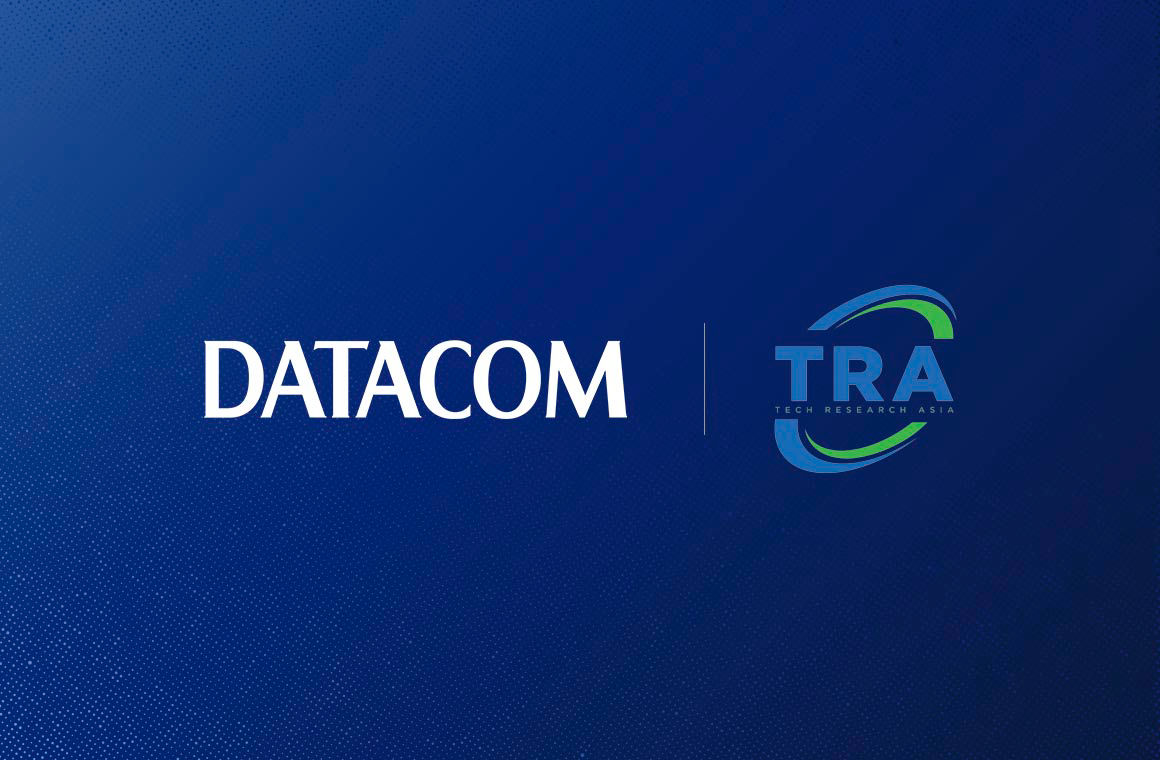 A lockup of the Datacom and TRA logos