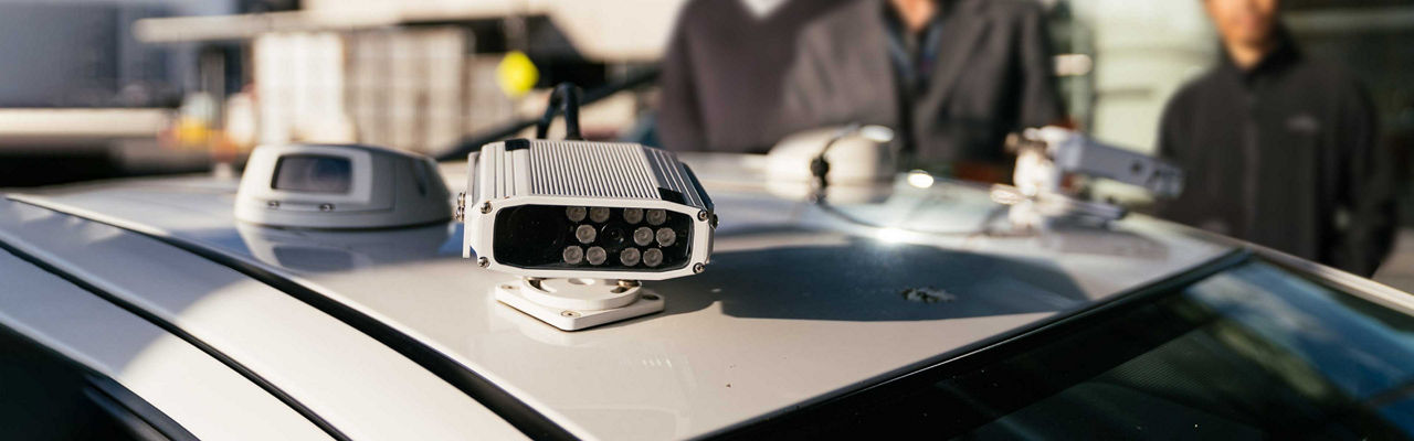 Auckland Transport's smart camera system installed on a Toyota Prius