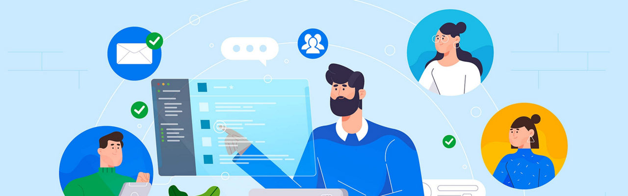An illustration of a person using Salesfore SmartStart